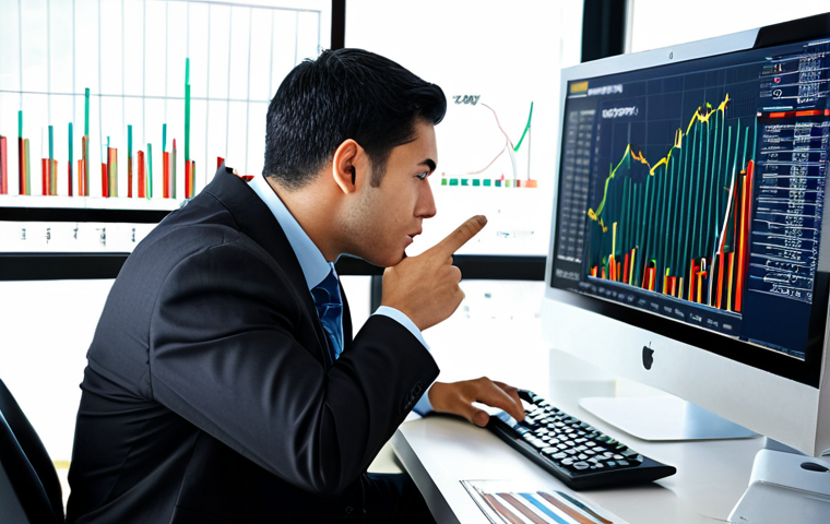 금융투자분석사와 리스크 분석 사례 - Financial Analyst at Work**

A professional financial analyst in a modern office setting, fully clot...