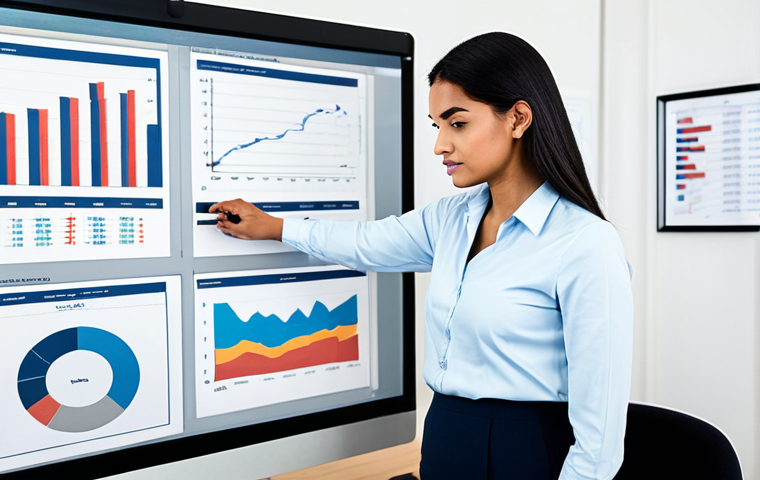 금융투자분석사와 리스크 분석 사례 - Financial Analyst at Work**

A professional financial analyst in a modern office setting, fully clot...