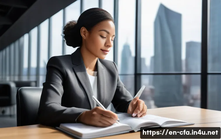 CFA와 헤지펀드 직무 - Unlocking the Elite Financial Mindset**
Prompt: A diverse financial professional, possibly a woman i...