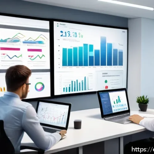 CFA와 스타트업 투자 분석 - A modern startup office scene with a diverse team of young professionals analyzing financial charts ...